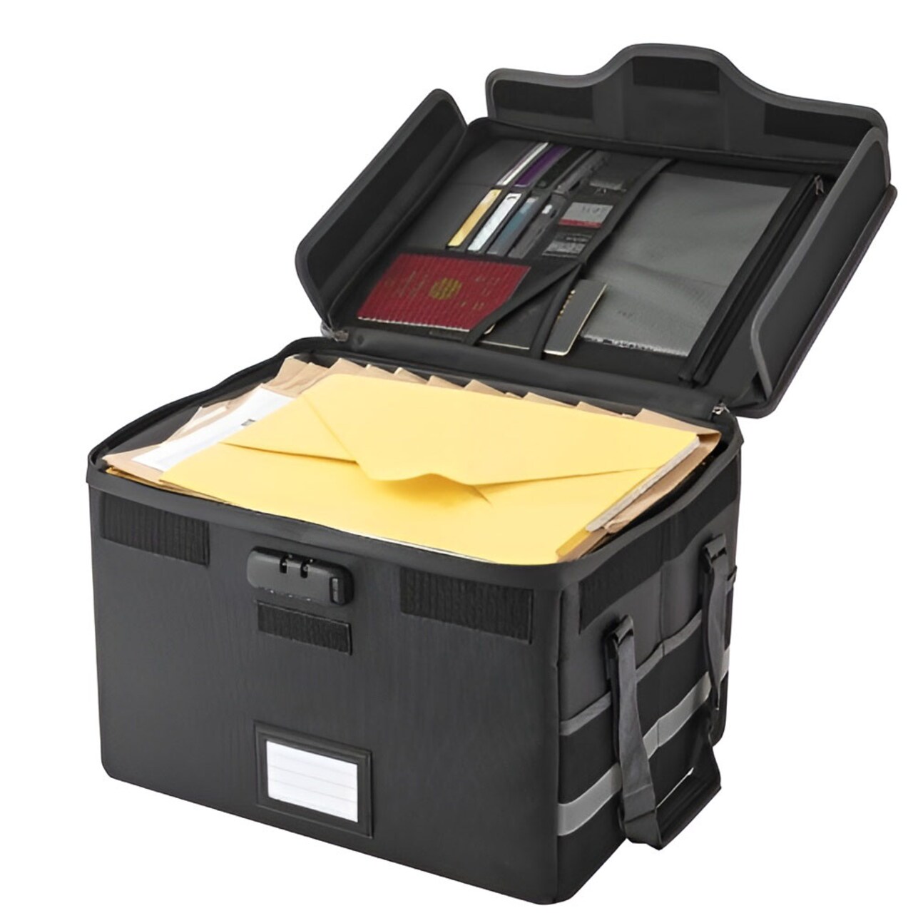 Portable Fireproof Document Box, Heat Insulated and Waterproof with Lock for Important Files